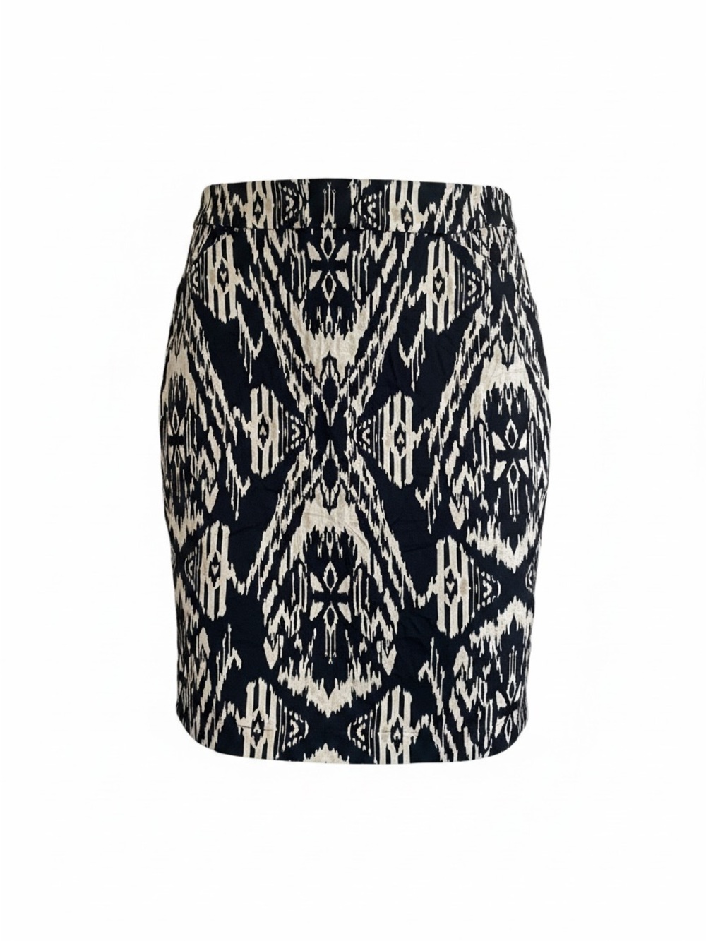 Jones New York Black and White Geometric Midi Skirt